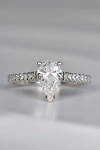 high quality pear cut diamond engagement ring available in lab grown or mined diamonds