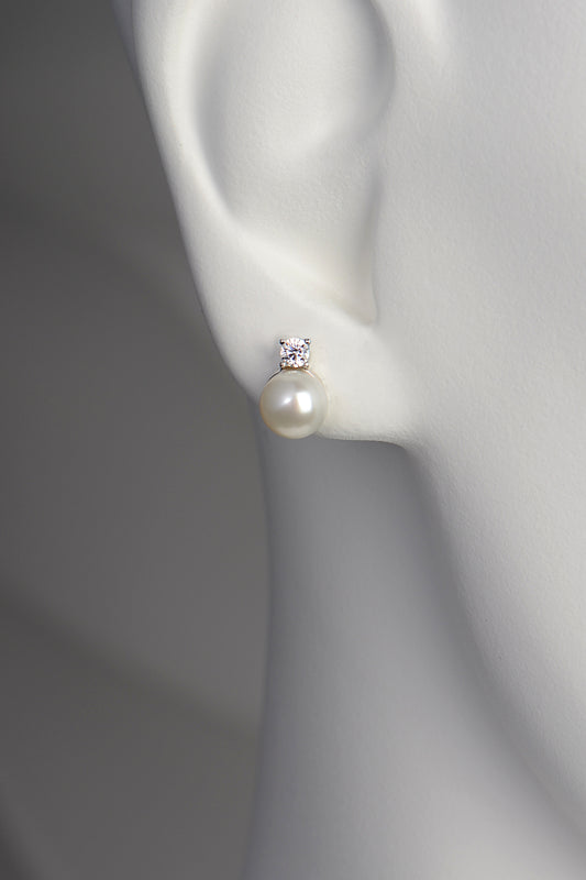 Pearl & Lab Grown Gemstone Silver Earrings