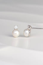 Pearl & Lab Grown Gemstone Silver Earrings - Earrings The Best Lab Grown Jewellery Designs