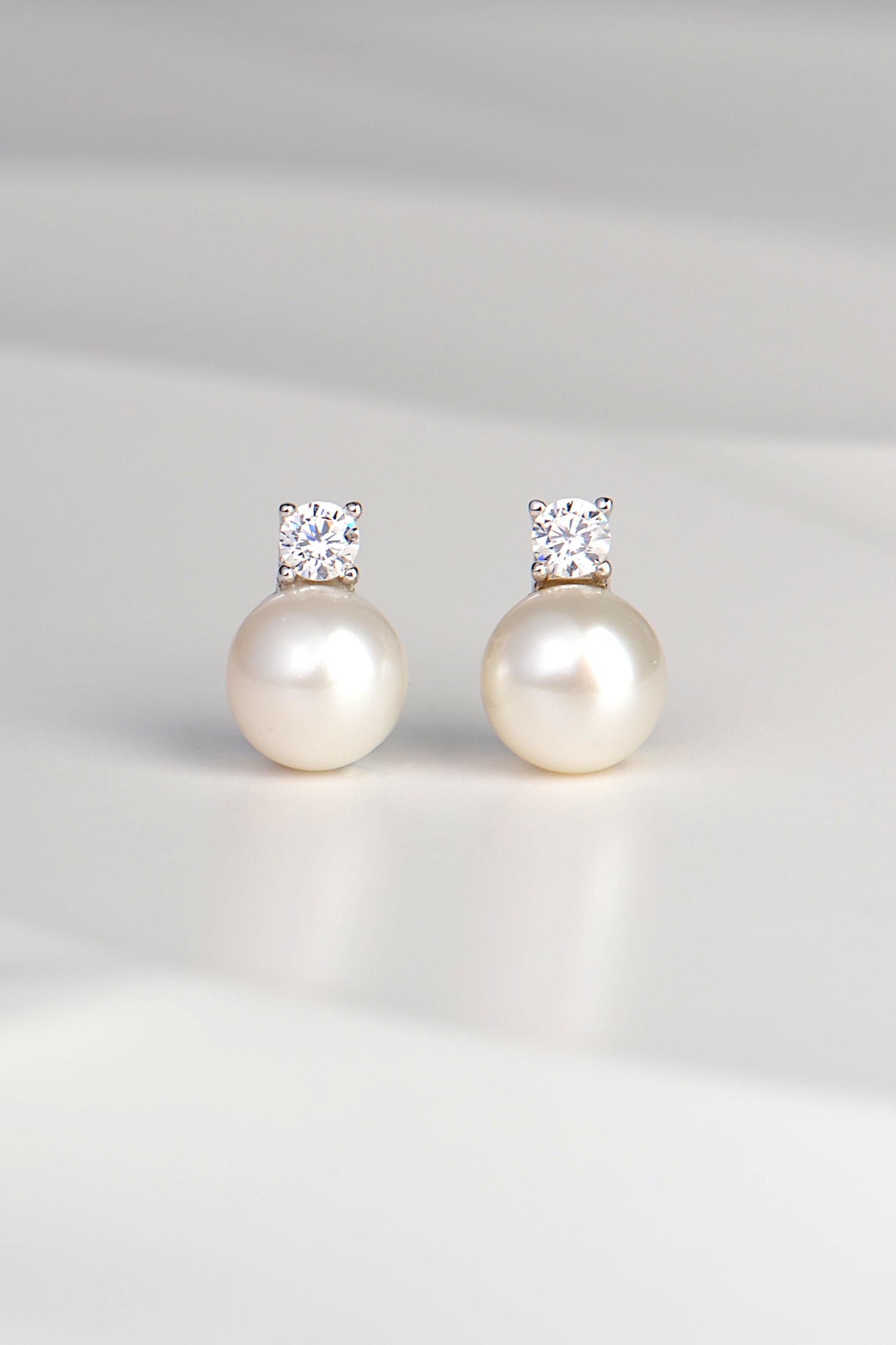 Pearl & Lab Grown Gemstone Silver Earrings - Earrings The Best Lab Grown Jewellery Designs