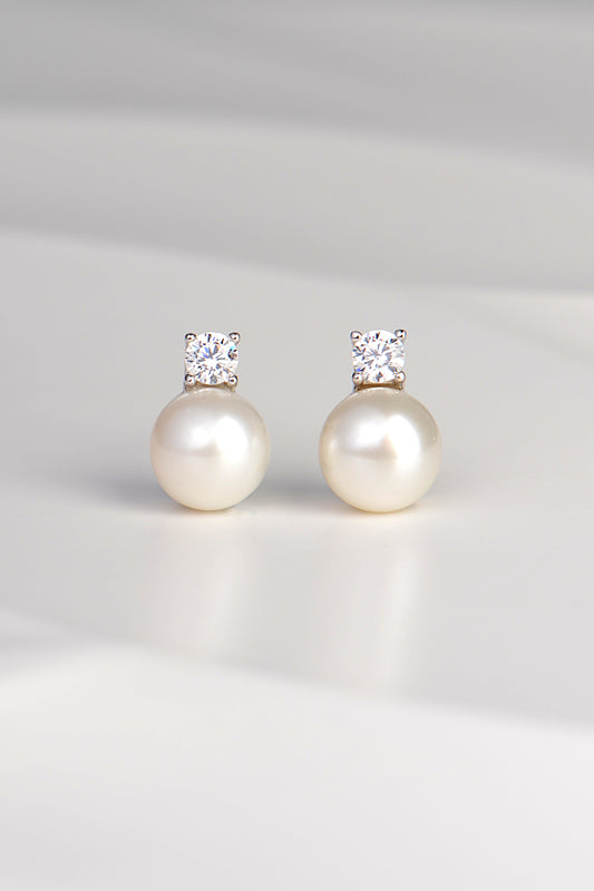 Pearl & Lab Grown Gemstone Silver Earrings