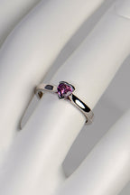 heart cut pink sapphire solitaire ring