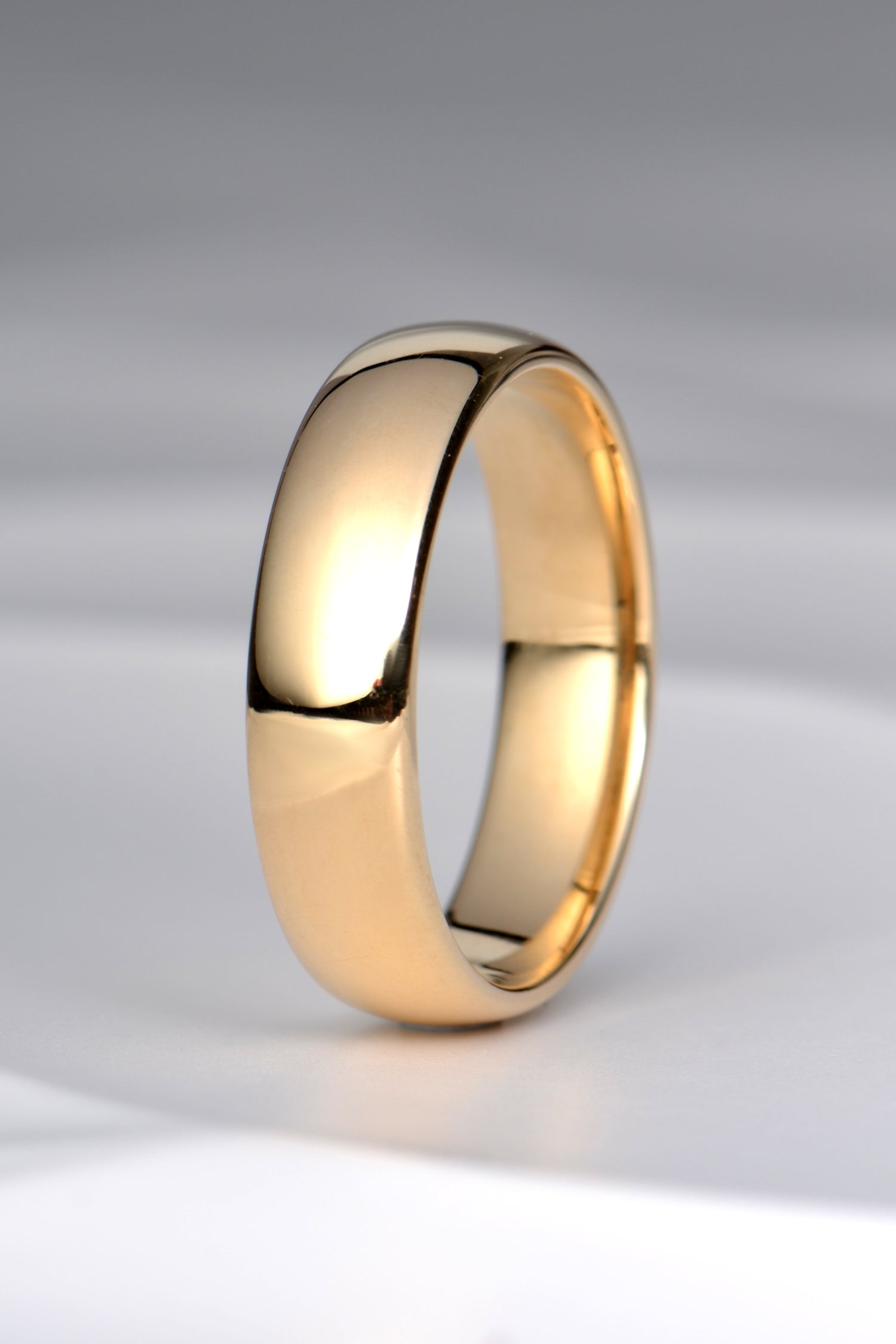 9ct Yellow Gold Filled Band Ring – 6mm Wide – Engagement/Wedding – Hallmarked – Size Q