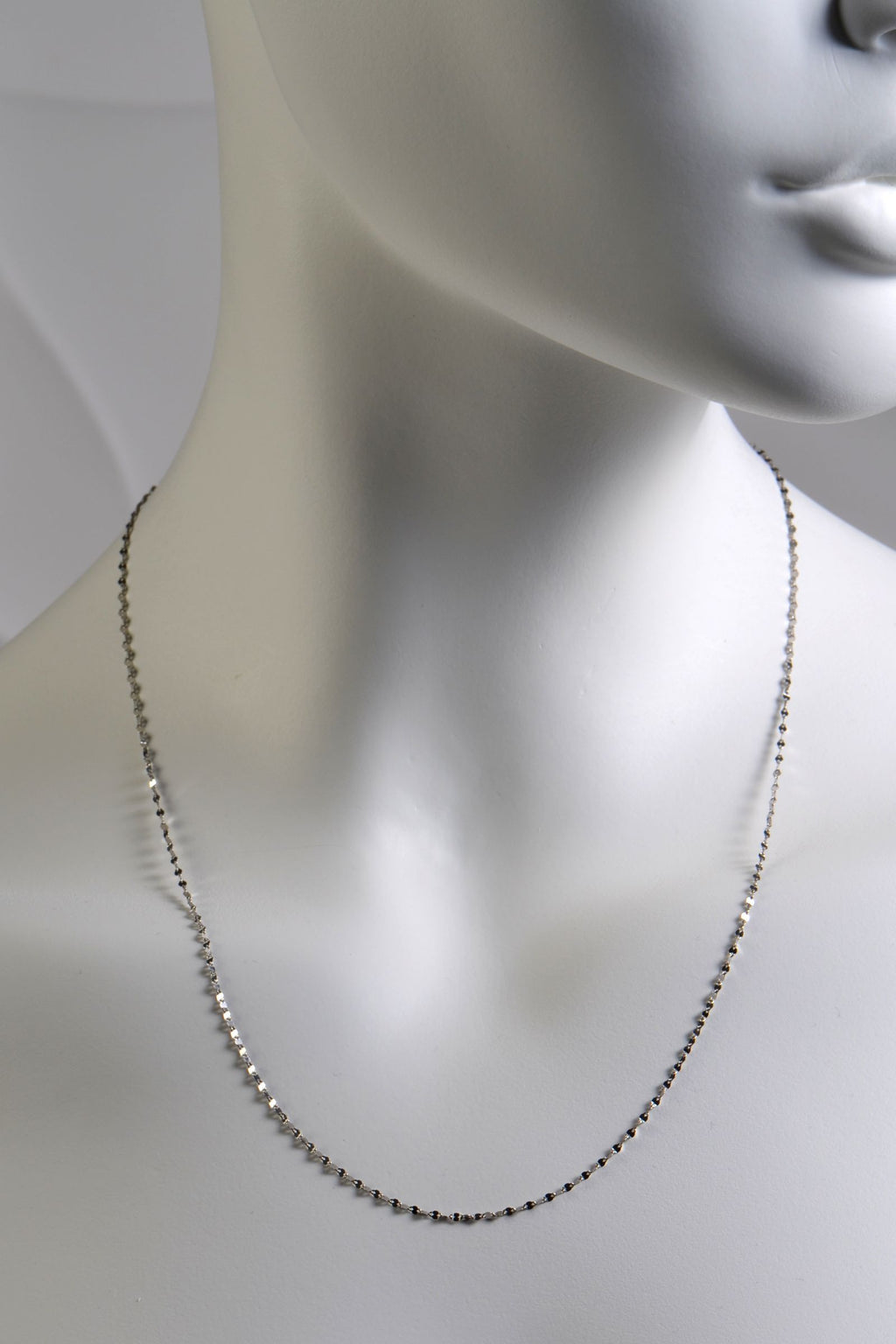 delicate platinum chain that sparkles in 20 inch length