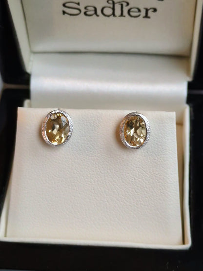 Designer Citrine November Birthstone Earrings