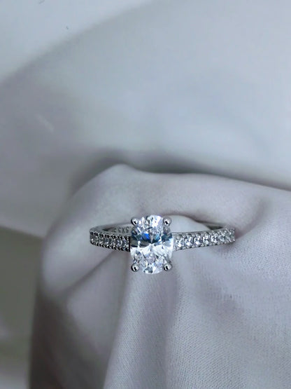 Oval Diamond Platinum Engagement Ring