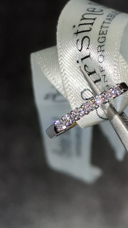 Narrow Diamond Set Platinum Wedding Ring