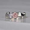 Pink diamond ring with white diamond accents, handmade in platinum - christine sadler