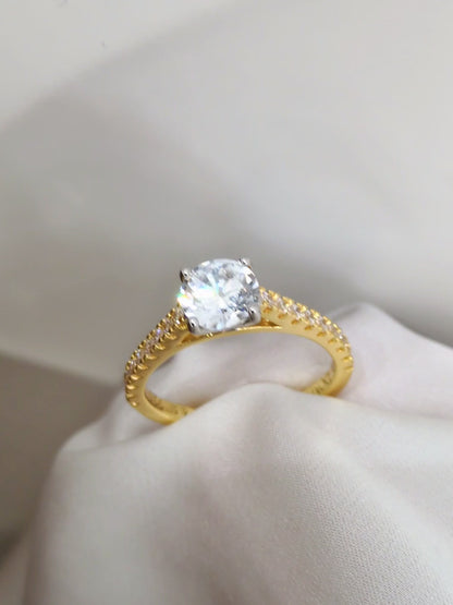 Gold And Platinum Diamond Engagement Ring