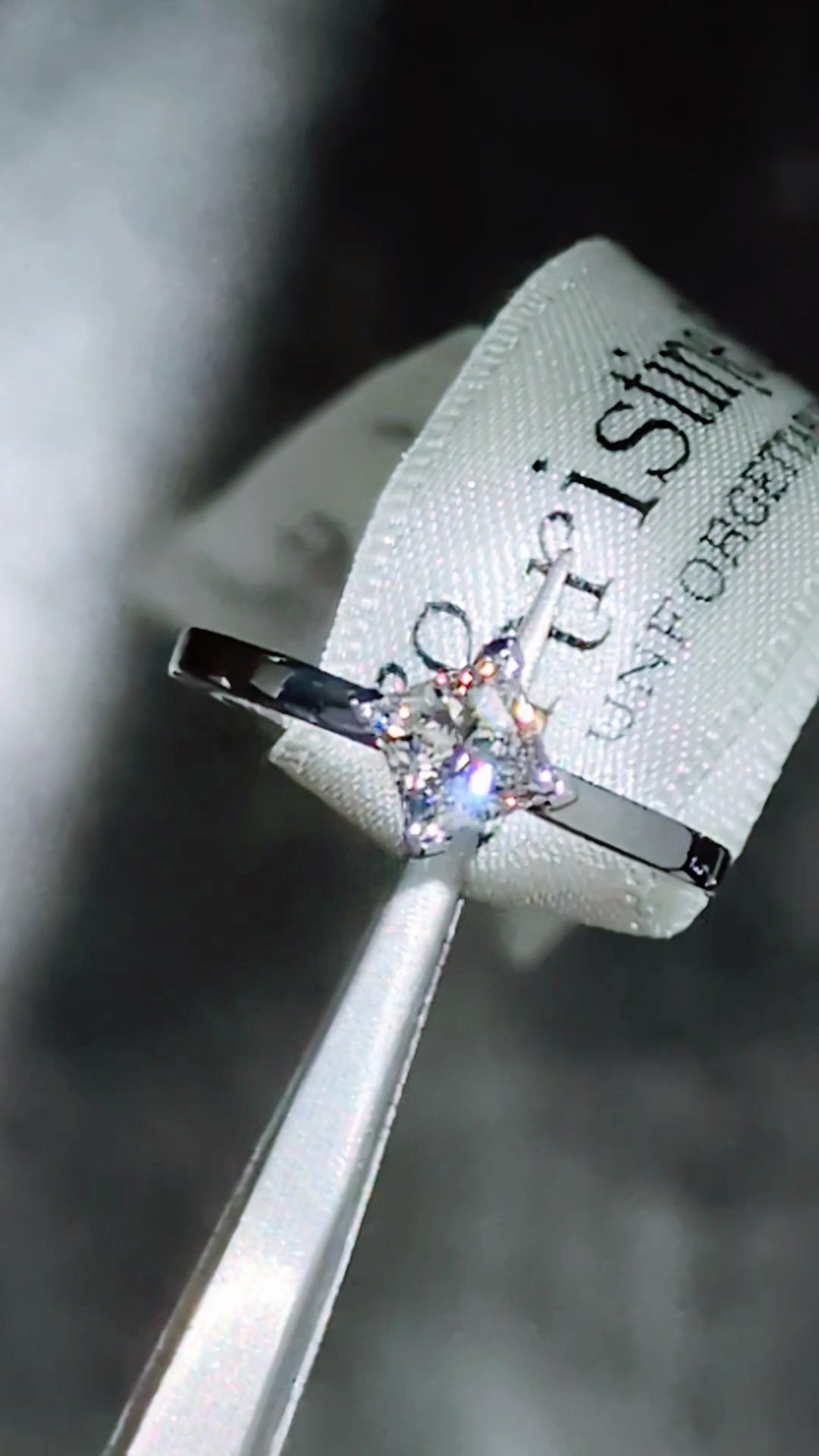 princess cut Canadian diamond engagement ring in platinum