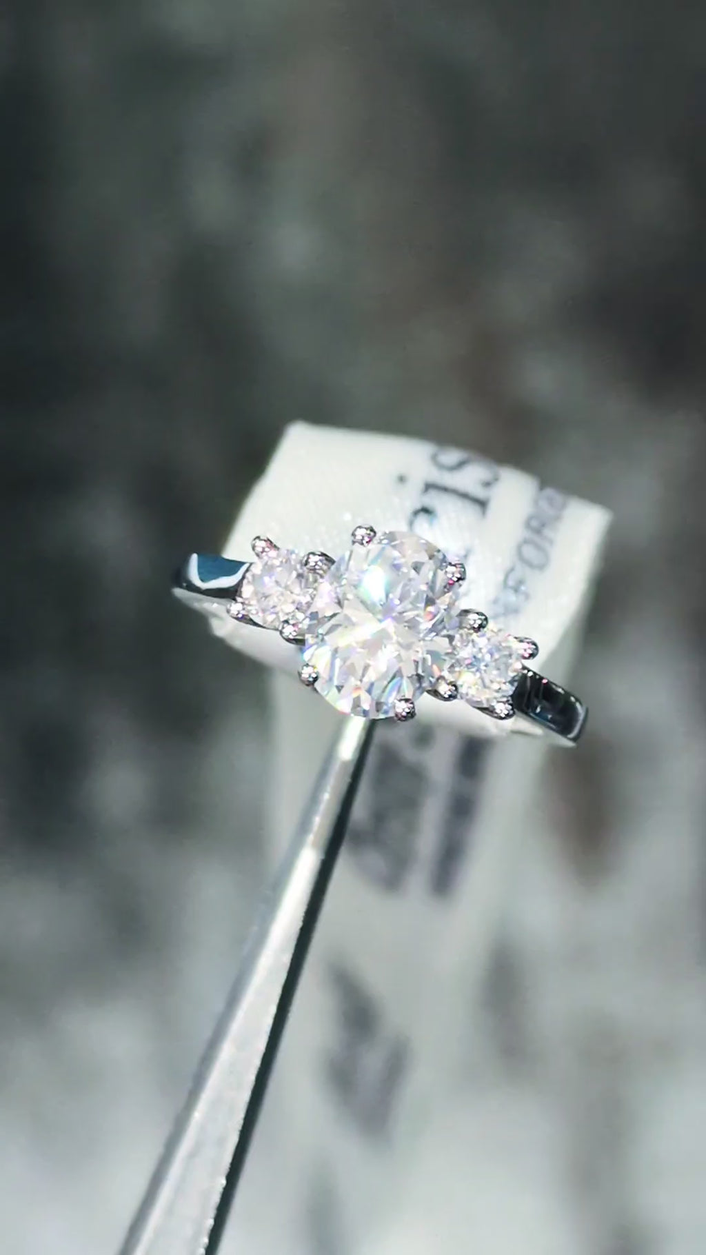 hand crafted platinum trilogy moissanite ring made in the UK - Christine Sadler