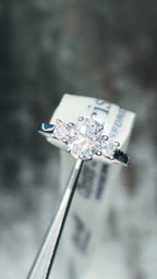 hand crafted platinum trilogy moissanite ring made in the UK - Christine Sadler