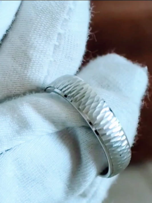 Textured Bark Finish Wedding Ring