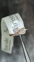 two stone pear cut lab diamond ring showing beautiful sparkle from the gemstones - Christine Sadler