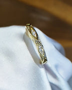 Modern Geometric Gold Diamond Ring