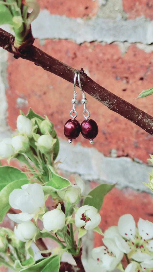 Pink Pearl Drop Earrings