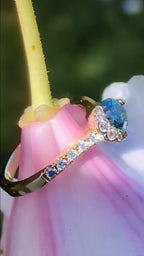 Fairypools Blue Diamond 18ct Yellow Gold Scottish Engagement Ring