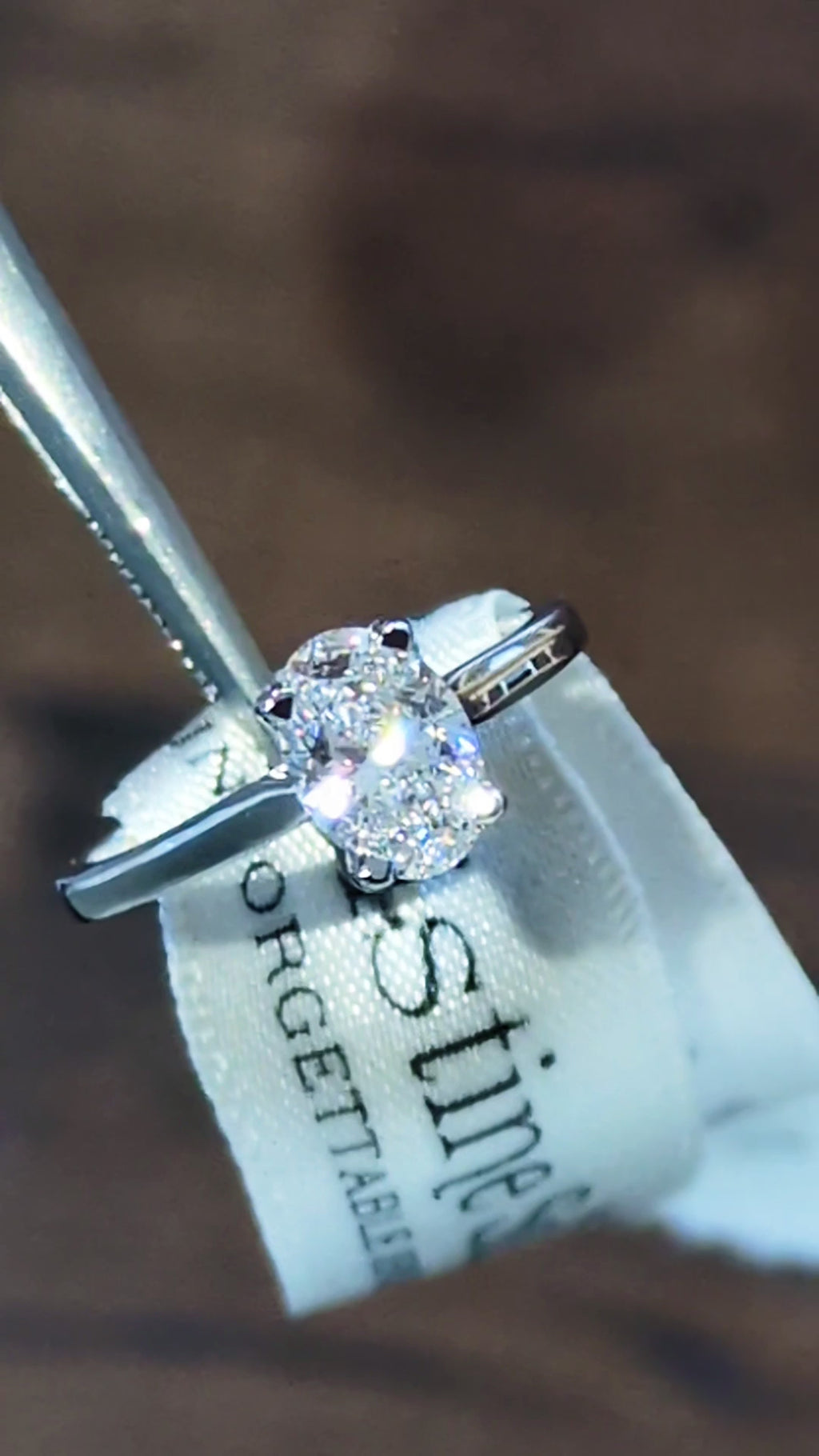 One Carat Oval Platinum Engagement Ring
