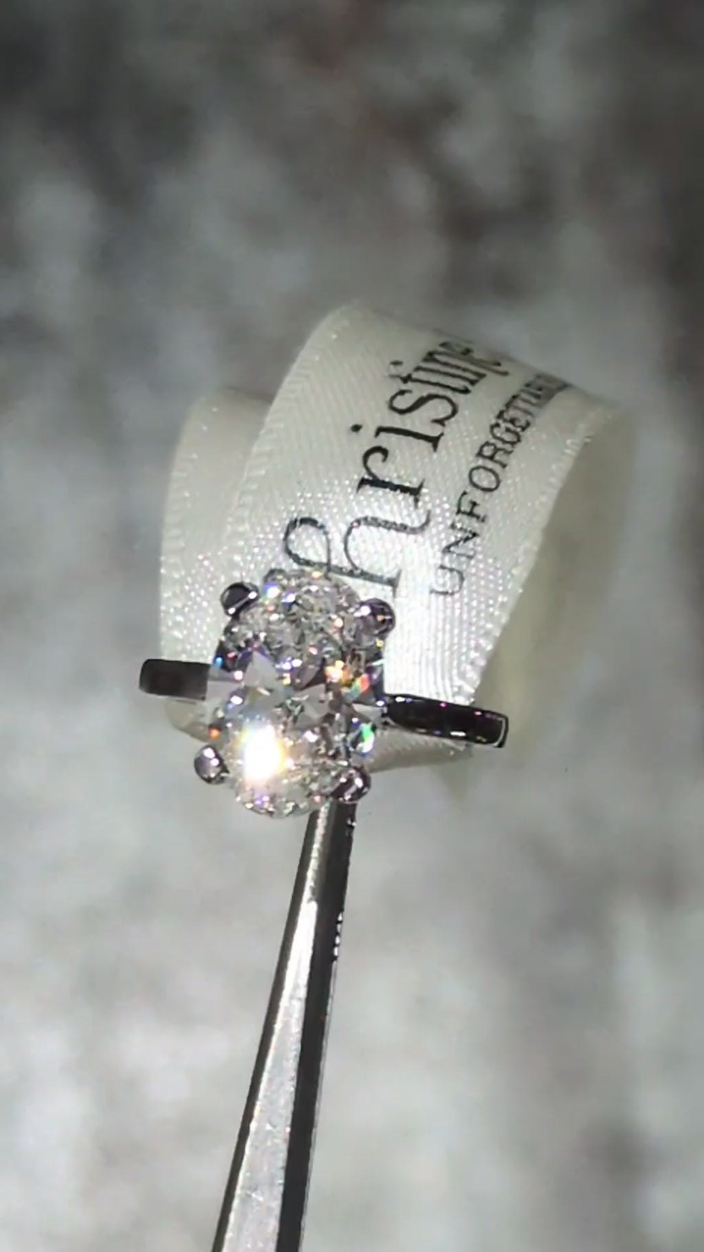 3ct oval lab grown diamond engagement ring in platinum shown on its own - christine sadler