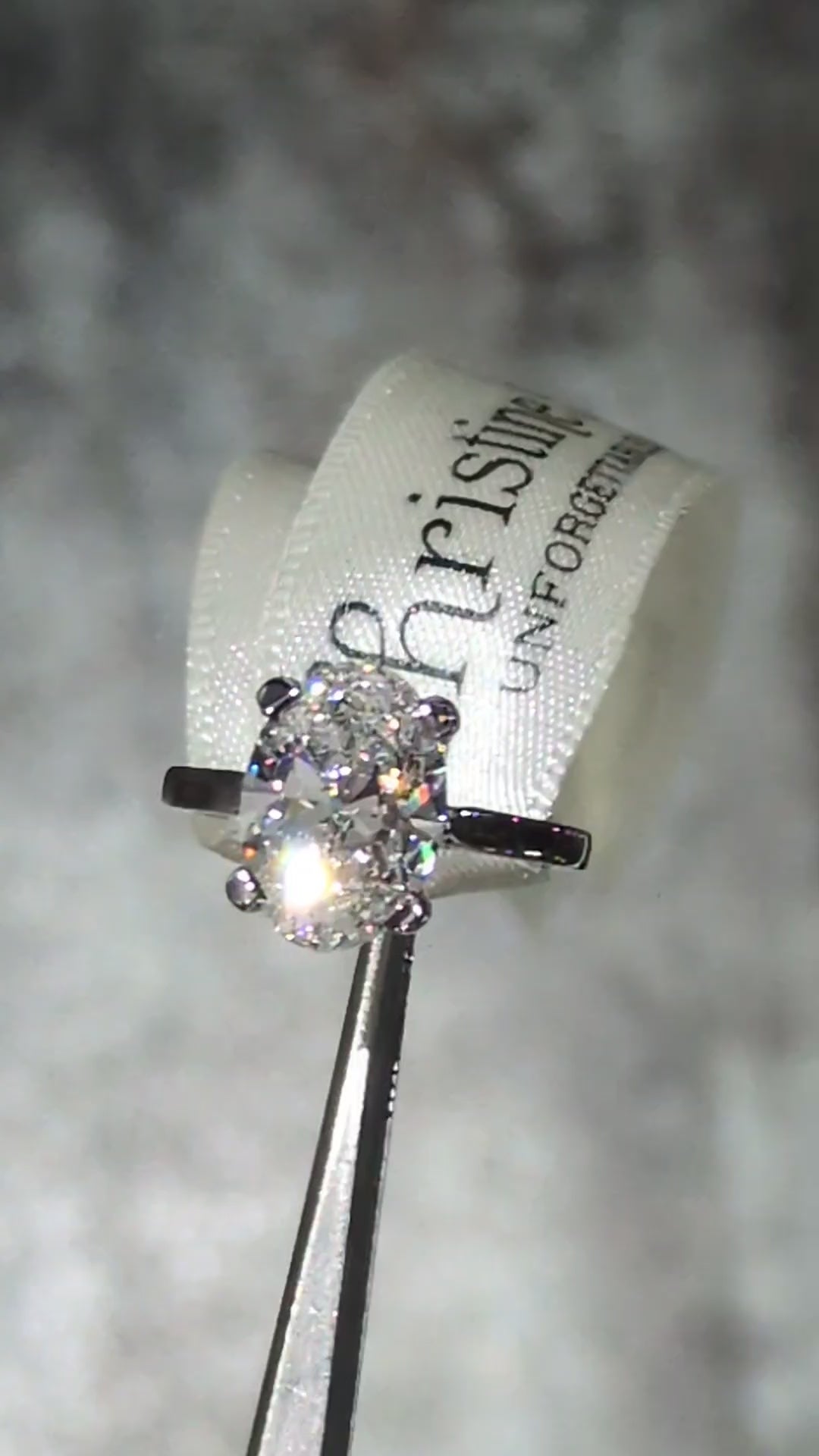 3ct oval lab grown diamond engagement ring in platinum shown on its own - christine sadler