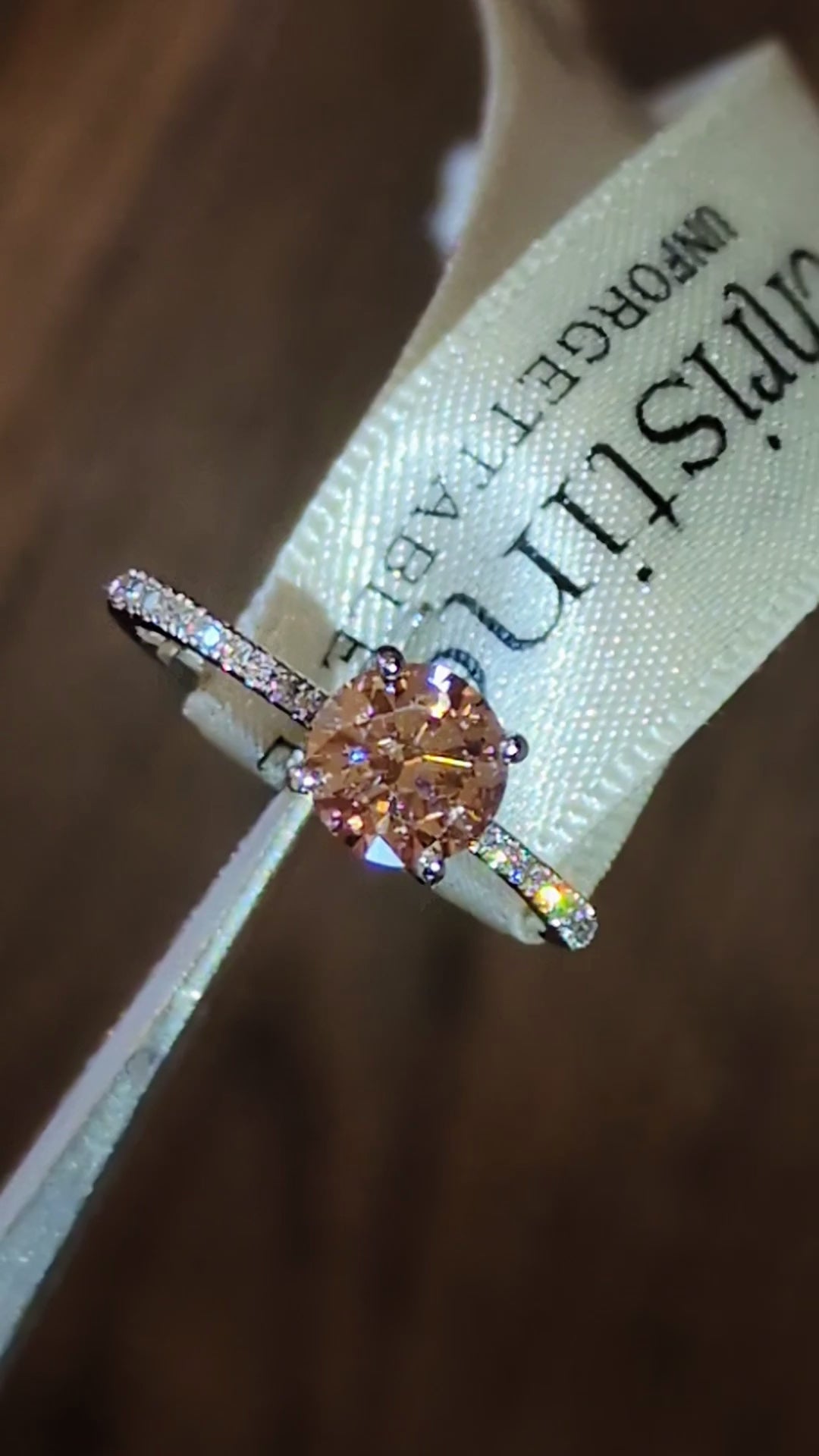 Pink Lab Diamond Engagement Ring Platinum