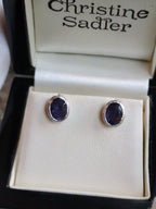 Designer Sapphire September Birthstone Earrings