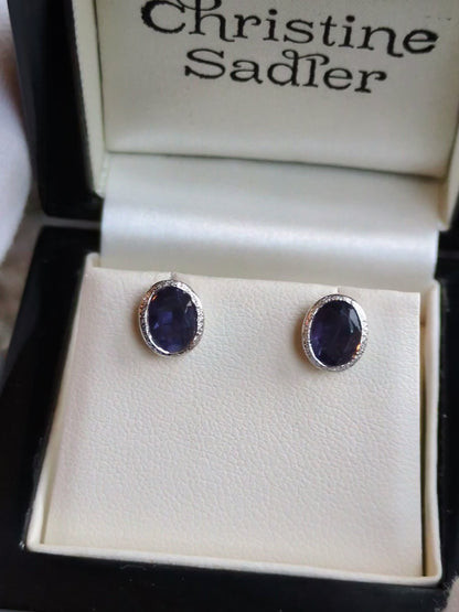 Designer Sapphire September Birthstone Earrings