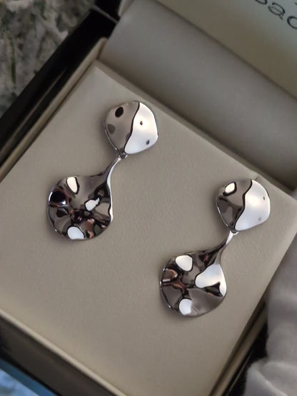 Designer Double Drop Aqua Earrings