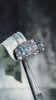 Platinum diamond and aquamarine ring repaired - Christine Sadler Unforgettable Jewellery