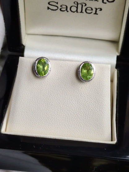 Designer Peridot August Birthstone Earrings