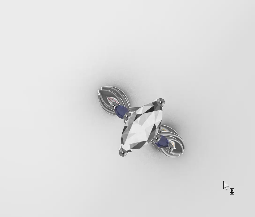 bespoke diamond and sapphire engagement ring drawings - Christine Sadler