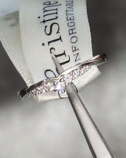 Platinum tiara shaped diamond wedding ring