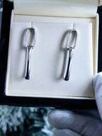 Paper Link Silver Drop Earrings