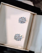 Designer Two Carat Lab Diamond Platinum Earrings