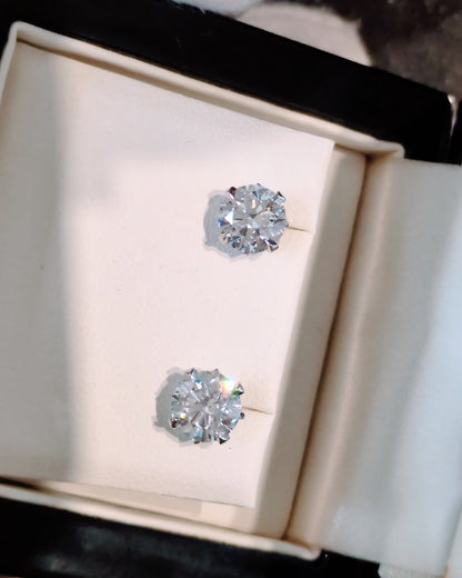 Designer Two Carat Lab Diamond Platinum Earrings