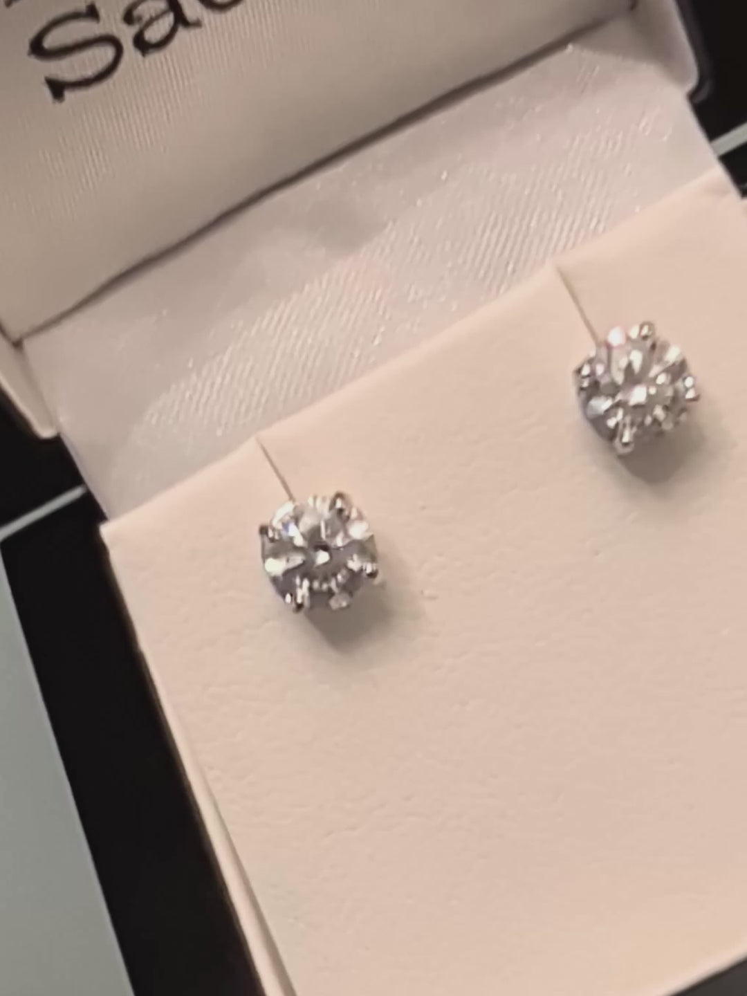 Platinum one carat lab diamond earrings, 0.54ct in each ear. Total weight is exactly 1.08ct. Each stone is IGI certificated.
