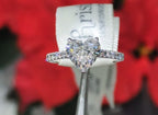 modern engagement ring with heart cut lab diamond in platinum