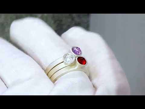 handmade designer stacking rings that look like mini cupcakes by jewellery designer Christine Sadler
