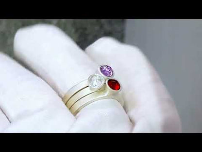 handmade designer stacking rings that look like mini cupcakes by jewellery designer Christine Sadler