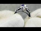 video of one of a kind 18ct white gold tanzanite and diamond engagement ring by jewellery designer Christine Sadler shown from different angles