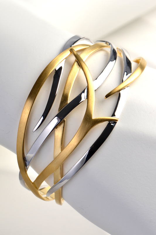 two tone designer thorn bangle