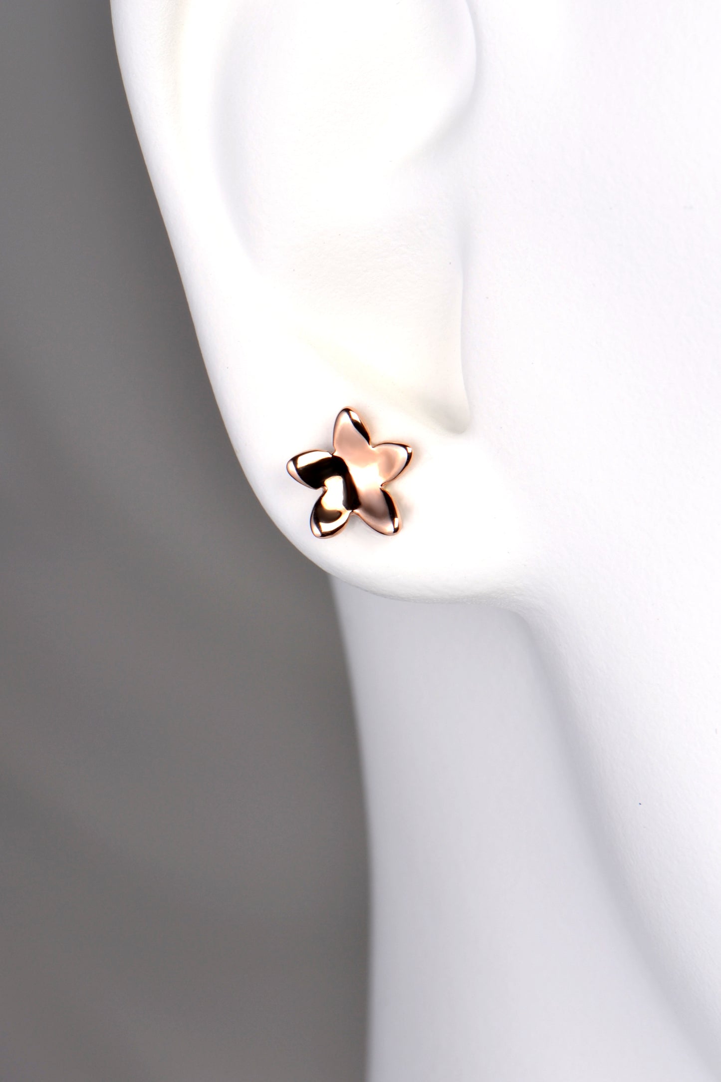 real rose gold designer flower earrings