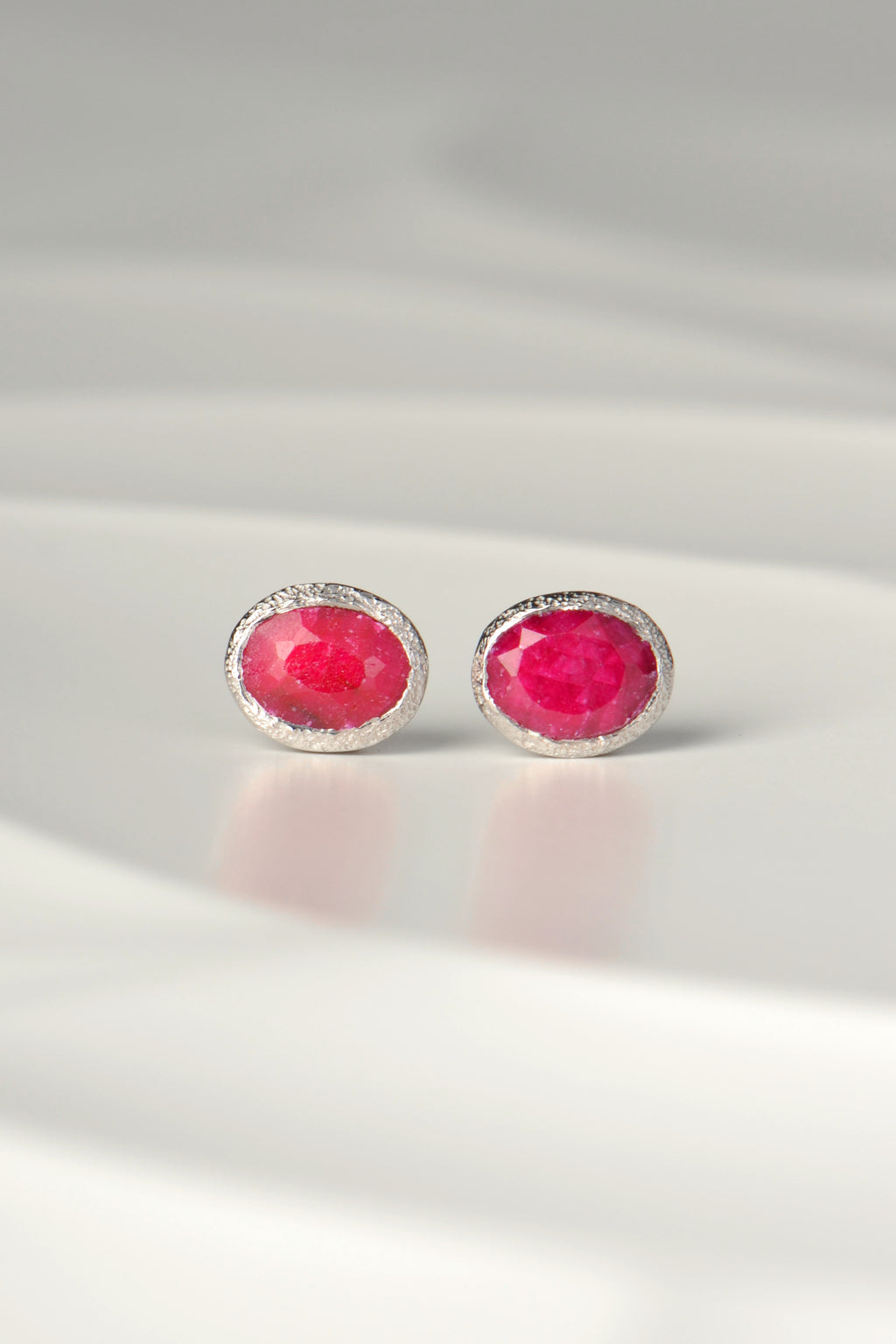 affordable ruby designer birthstone earrings handmade in silver