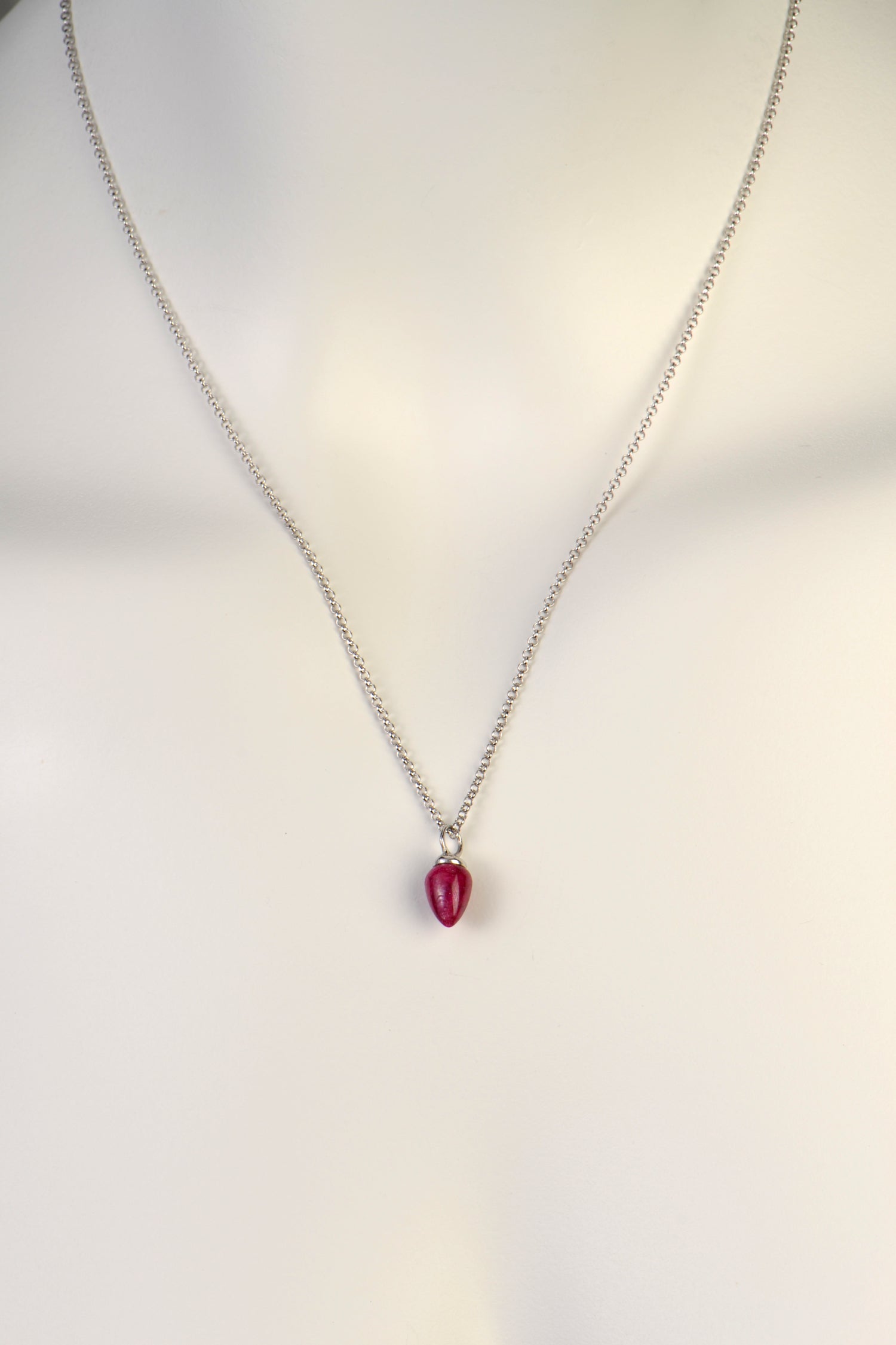 contemporary ruby and sterling silver necklace from jewellery designer Jorge Revilla