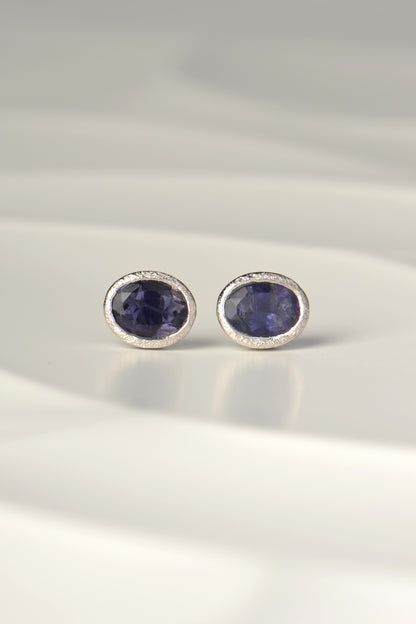 Designer affordable modern sapphire stud earrings, the birthstone for September
