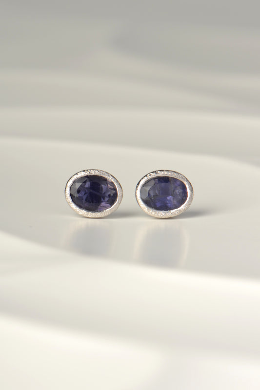 Designer affordable modern sapphire stud earrings, the birthstone for September