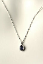 handmade dark blue sapphire and silver necklace