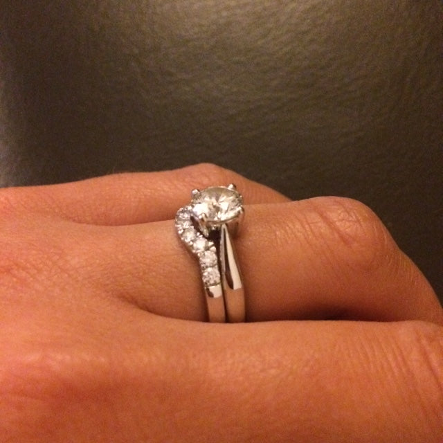 handmade shaped diamond wedding ring to fit solitaire engagement ring from Christine Sadler