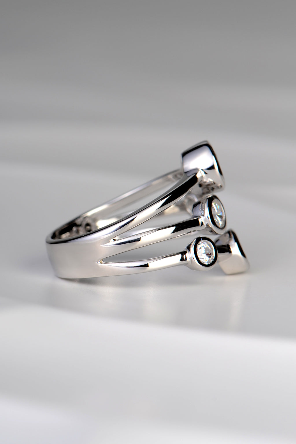 Silver Lab Grown Five Stone CZ Ring - Ring The Best Lab Grown Jewellery Designs
