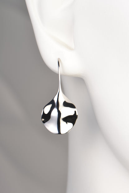 modern silver designer drop earrings that are different and special. 